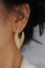 Load image into Gallery viewer, LUOWEND 18K Yellow Gold Real Natural Diamond Drop Earrings for Women
