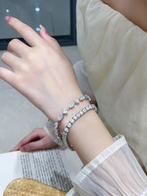 Load image into Gallery viewer, LUOWEND 18K White Gold Natural Diamond Bracelet for Women
