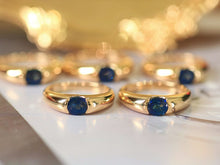 Load image into Gallery viewer, LUOWEND 18K Yellow Gold Natural Sapphire Ring for Women

