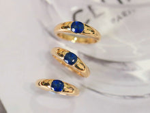 Load image into Gallery viewer, LUOWEND 18K Yellow Gold Natural Sapphire Ring for Women
