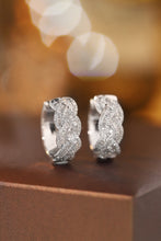 Load image into Gallery viewer, LUOWEND 18K White Gold Real Natural Diamond Hoop Earrings for Women
