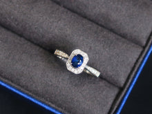 Load image into Gallery viewer, LUOWEND 18K White Gold Natural Sapphhire Ring for Women
