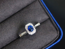 Load image into Gallery viewer, LUOWEND 18K White Gold Natural Sapphhire Ring for Women
