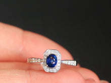Load image into Gallery viewer, LUOWEND 18K White Gold Natural Sapphhire Ring for Women

