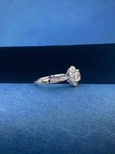 Load image into Gallery viewer, LUOWEND 18K White Gold Natural Diamond Ring for Women
