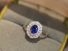 Load image into Gallery viewer, LUOWEND 18K White Gold Natural Sapphire Ring for Women
