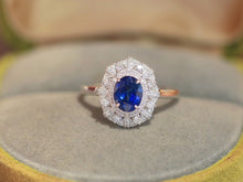 Load image into Gallery viewer, LUOWEND 18K White Gold Natural Sapphire Ring for Women
