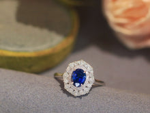 Load image into Gallery viewer, LUOWEND 18K White Gold Natural Sapphire Ring for Women

