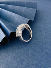 Load image into Gallery viewer, LUOWEND 18K White Gold Natural Diamond Ring for Women
