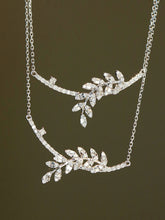 Load image into Gallery viewer, LUOWEND 18K White Gold Fine Jewelry Real Natural Diamond Necklace for Women
