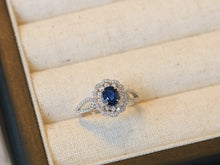Load image into Gallery viewer, LUOWEND 18K White Gold Natural Sapphire Ring for Women
