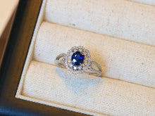 Load image into Gallery viewer, LUOWEND 18K White Gold Natural Sapphire Ring for Women
