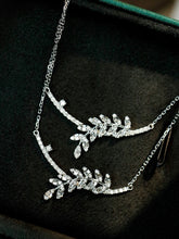 Load image into Gallery viewer, LUOWEND 18K White Gold Fine Jewelry Real Natural Diamond Necklace for Women
