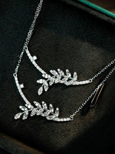 Load image into Gallery viewer, LUOWEND 18K White Gold Fine Jewelry Real Natural Diamond Necklace for Women
