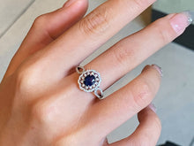 Load image into Gallery viewer, LUOWEND 18K White Gold Natural Sapphire Ring for Women
