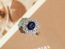 Load image into Gallery viewer, LUOWEND 18K White Gold Natural Sapphire Ring for Women

