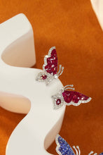 Load image into Gallery viewer, LUOWEND 18K White Gold Real Natural Ruby and Diamond Earrings for Women
