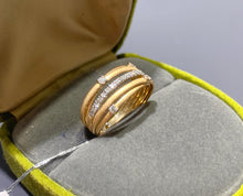 Load image into Gallery viewer, LUOWEND 18K Yellow Gold Natural Diamond Ring for Women
