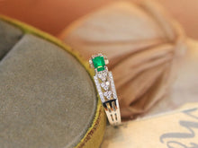 Load image into Gallery viewer, LUOWEND 18K White Gold Natural Emerald Ring for Women
