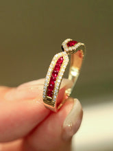Load image into Gallery viewer, LUOWEND 18K Yellow Gold Fine Jewelry Natural Ruby Ring for Women
