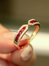 Load image into Gallery viewer, LUOWEND 18K Yellow Gold Fine Jewelry Natural Ruby Ring for Women
