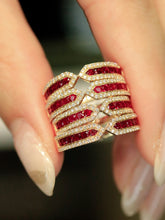 Load image into Gallery viewer, LUOWEND 18K Yellow Gold Fine Jewelry Natural Ruby Ring for Women
