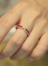 Load image into Gallery viewer, LUOWEND 18K Yellow Gold Fine Jewelry Natural Ruby Ring for Women
