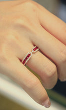 Load image into Gallery viewer, LUOWEND 18K Yellow Gold Fine Jewelry Natural Ruby Ring for Women
