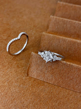 Load image into Gallery viewer, LUOWEND 18K White Gold Natural Diamond Ring for Women

