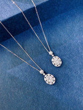 Load image into Gallery viewer, LUOWEND 18K White Gold Natural Diamond Pendant Necklace for Women
