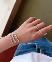 Load image into Gallery viewer, LUOWEND 18K White/Yellow/Rose Gold Natural Diamond Bracelet for Women
