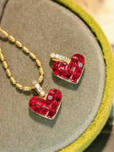 Load image into Gallery viewer, LUOWEND 18K Yellow Gold Fine Jewelry Real Natural Ruby Pendant for Women
