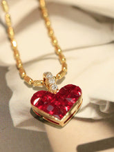 Load image into Gallery viewer, LUOWEND 18K Yellow Gold Fine Jewelry Real Natural Ruby Pendant for Women
