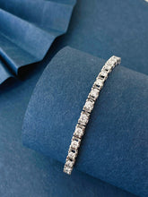 Load image into Gallery viewer, LUOWEND 18K White Gold Natural Diamond Bracelet for Women
