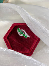 Load image into Gallery viewer, LUOWEND 18K White Gold Real Natural Diamond&amp;Jadeite Ring for Women
