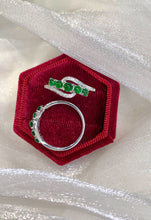 Load image into Gallery viewer, LUOWEND 18K White Gold Real Natural Diamond&amp;Jadeite Ring for Women
