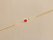 Load image into Gallery viewer, LUOWEND 18K Yellow Gold Natural Ruby Bracelet for Women
