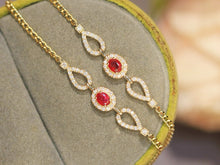 Load image into Gallery viewer, LUOWEND 18K Yellow Gold Natural Ruby Bracelet for Women
