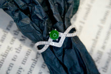 Load image into Gallery viewer, LUOWEND 18K White Gold Real Natural Diamond&amp;Jadeite Ring for Women
