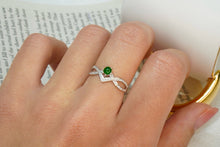 Load image into Gallery viewer, LUOWEND 18K White Gold Real Natural Diamond&amp;Jadeite Ring for Women
