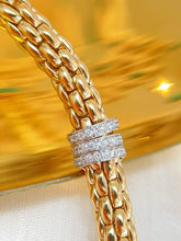 Load image into Gallery viewer, LUOWEND 18K White+Yellow Gold Natural Diamond Bracelet for Women
