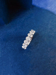 LUOWEND 18K White Gold Natural Diamond Ring for Women