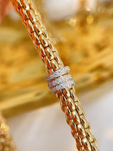 Load image into Gallery viewer, LUOWEND 18K White+Yellow Gold Natural Diamond Bracelet for Women
