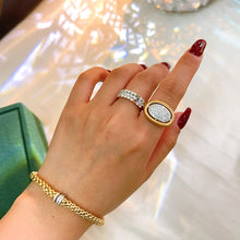 Load image into Gallery viewer, LUOWEND 18K White+Yellow Gold Natural Diamond Bracelet for Women
