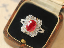 Load image into Gallery viewer, LUOWEND 18K White Gold Natural Ruby Ring for Women
