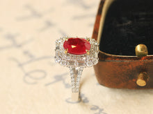 Load image into Gallery viewer, LUOWEND 18K White Gold Natural Ruby Ring for Women
