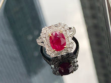 Load image into Gallery viewer, LUOWEND 18K White Gold Natural Ruby Ring for Women
