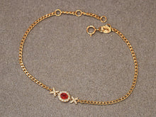 Load image into Gallery viewer, LUOWEND 18K Yellow Gold Natural Ruby Bracelet for Women
