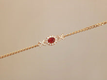 Load image into Gallery viewer, LUOWEND 18K Yellow Gold Natural Ruby Bracelet for Women

