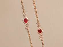 Load image into Gallery viewer, LUOWEND 18K Yellow Gold Natural Ruby Bracelet for Women
